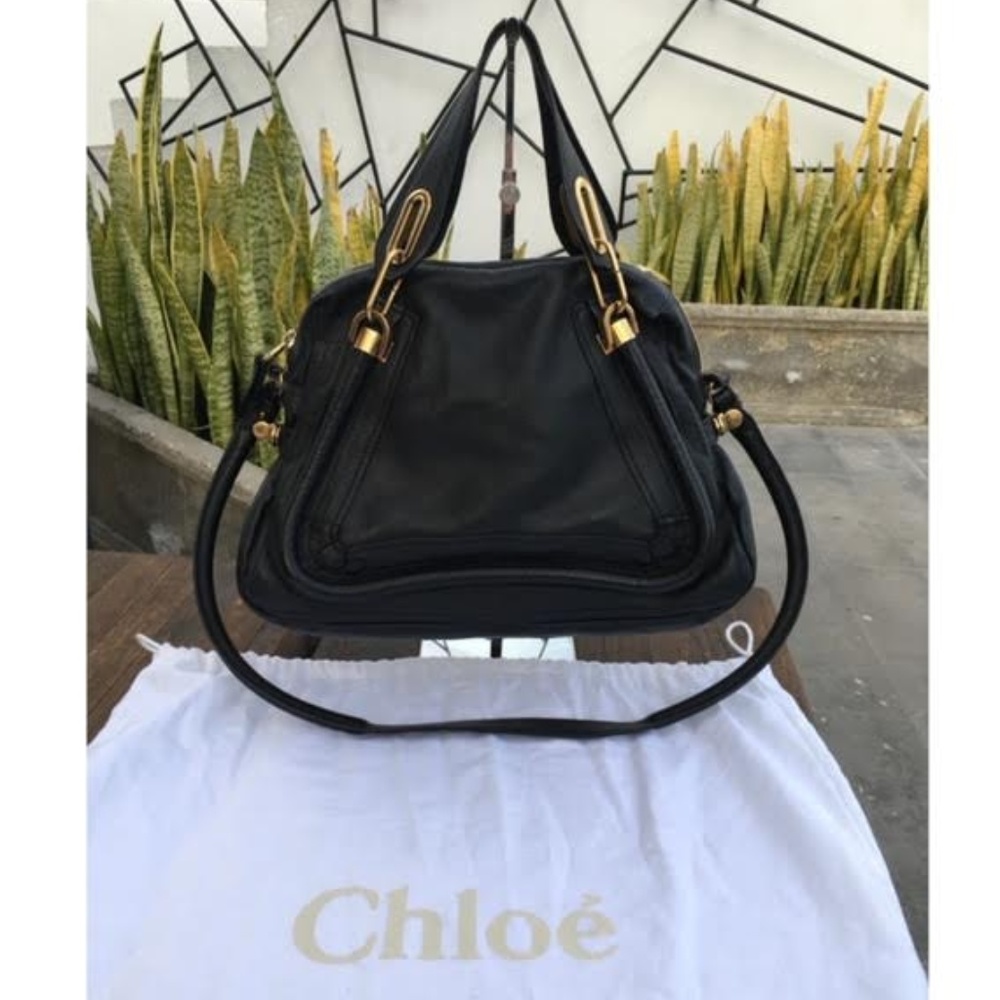 AUTHENTIC CHLOE Calfskin Paraty M Satchel